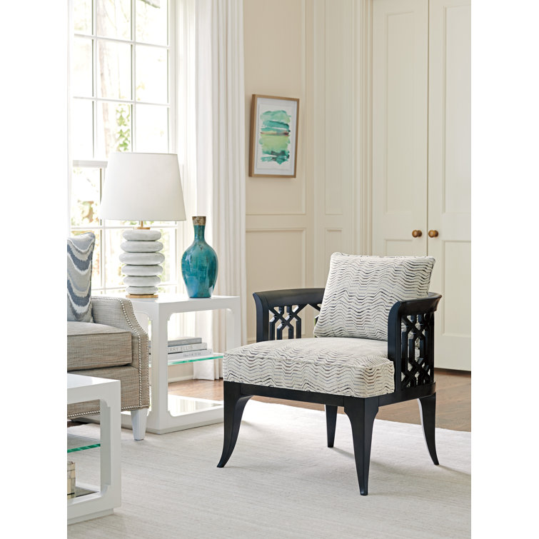 Charcoal Barrel Chair with Black Frame and Gray Cushion
