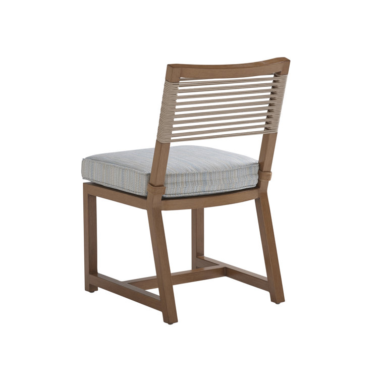 Contemporary Teak Finish Dining Chair with Cushions