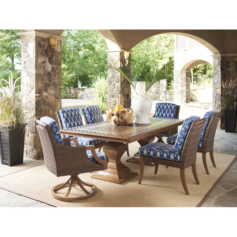 Brown Aluminum Rectangular Formal Dining Table