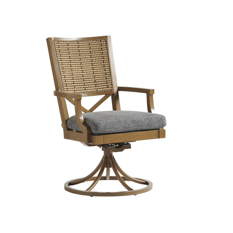 Los Altos 25.5" Beige Aluminum Swivel Rocker Dining Chair