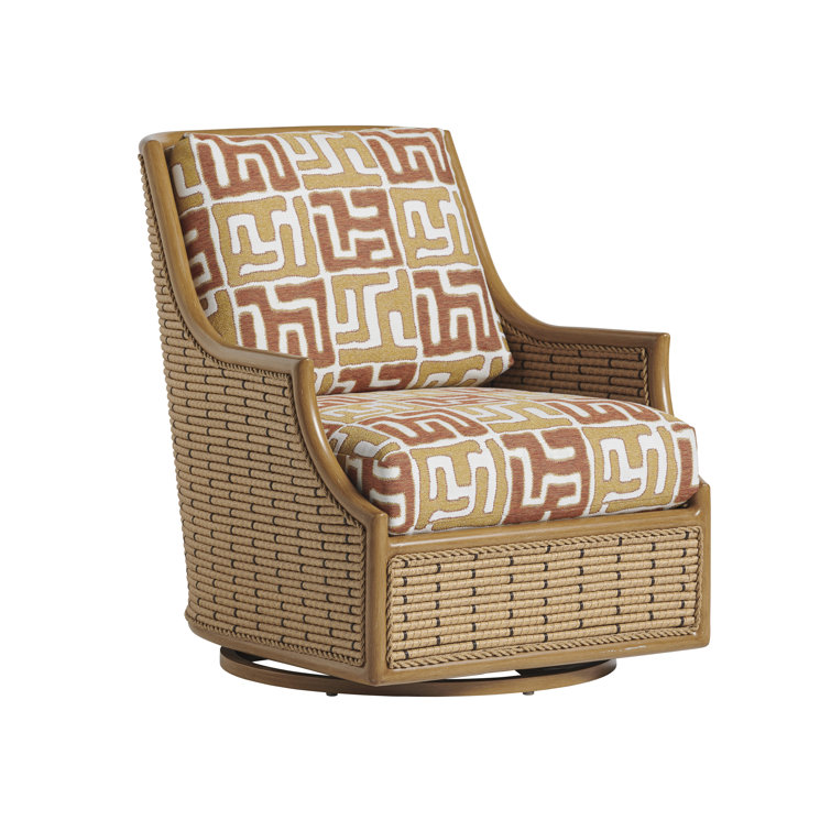 Tropical Elegance Hand-Brushed Aluminum Swivel Dining Chair