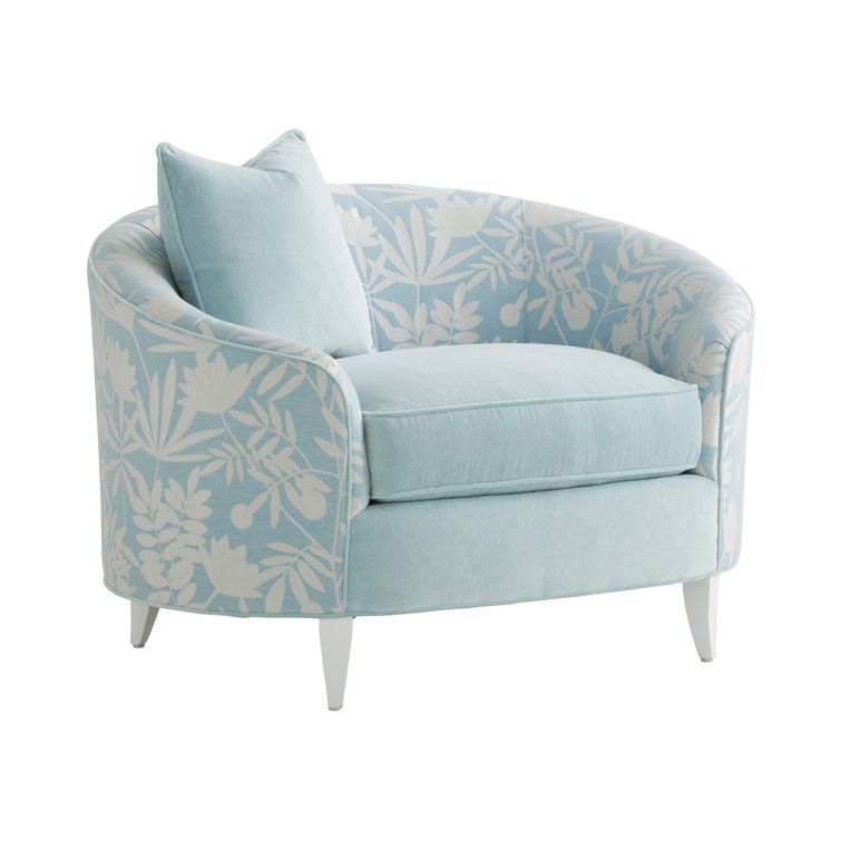 Lexington Blue and White Floral Barrel Chair