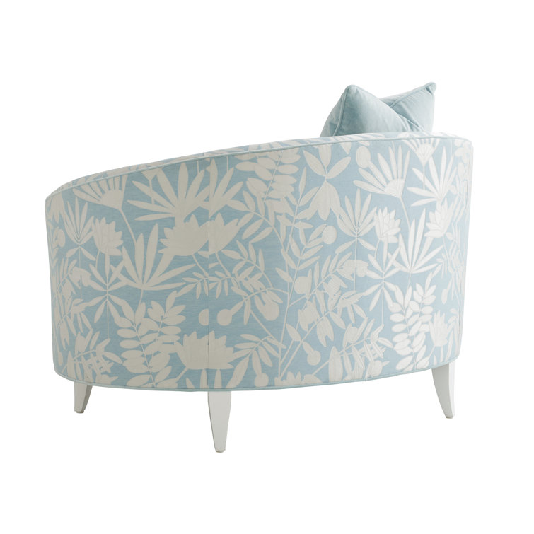 Lexington Blue and White Floral Barrel Chair