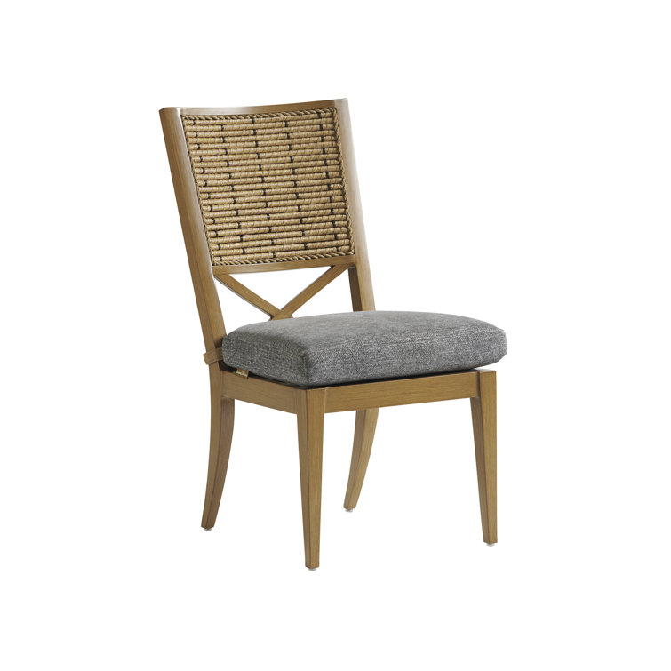 Casual Transitional Aluminum Side Dining Chair with Cushioned Seat
