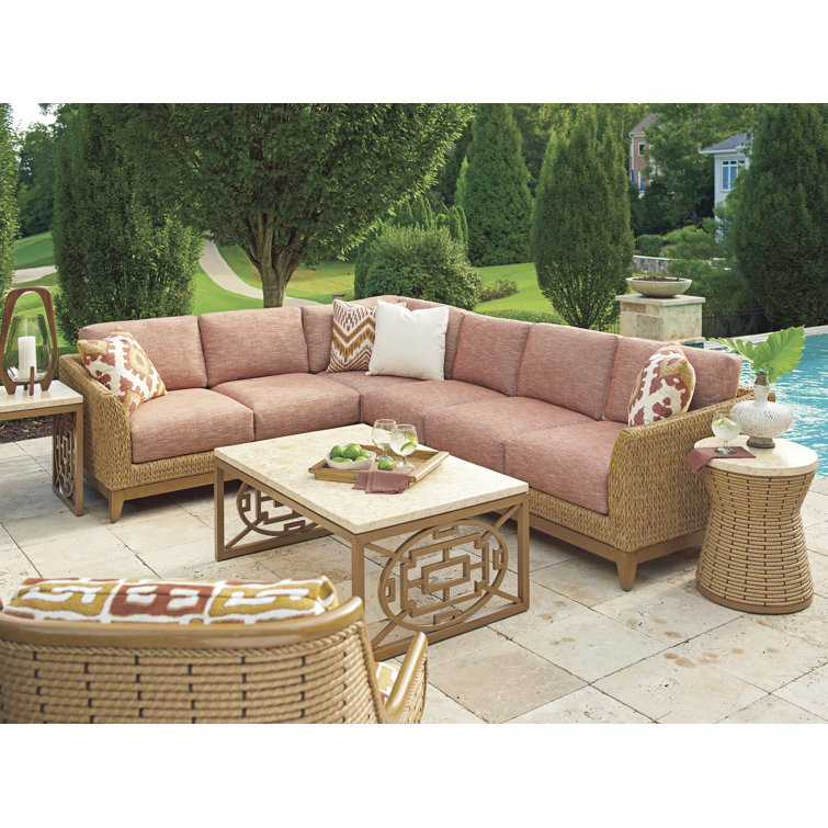 Los Altos Valley View 48" Brown and Cream Rectangular Cocktail Table