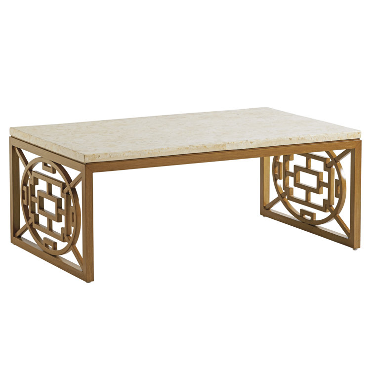 Los Altos Valley View 48" Brown and Cream Rectangular Cocktail Table
