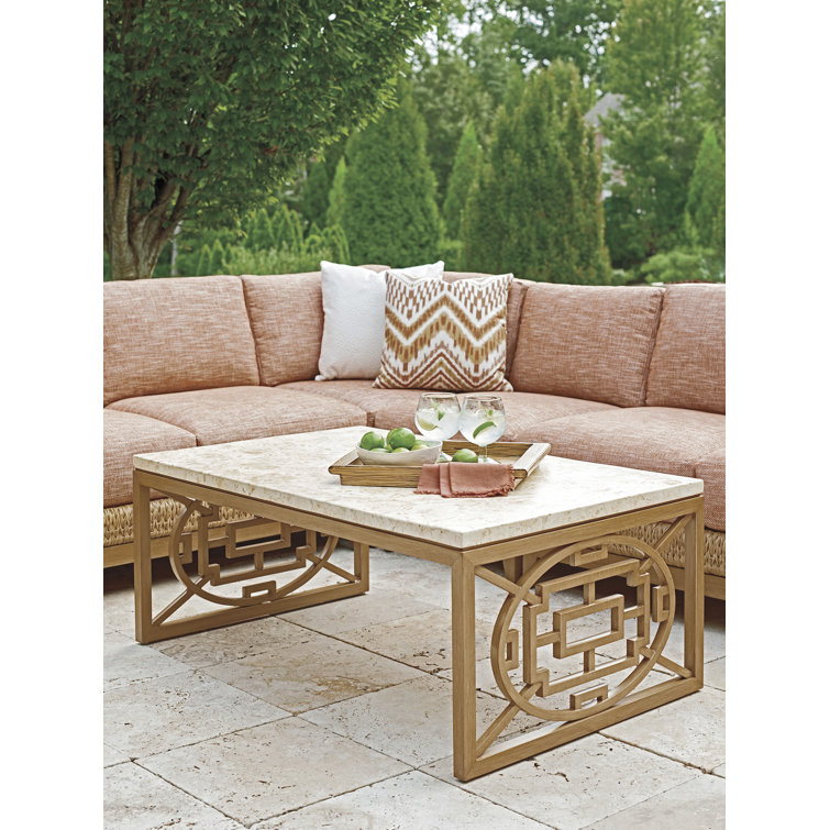 Los Altos Valley View 48" Brown and Cream Rectangular Cocktail Table