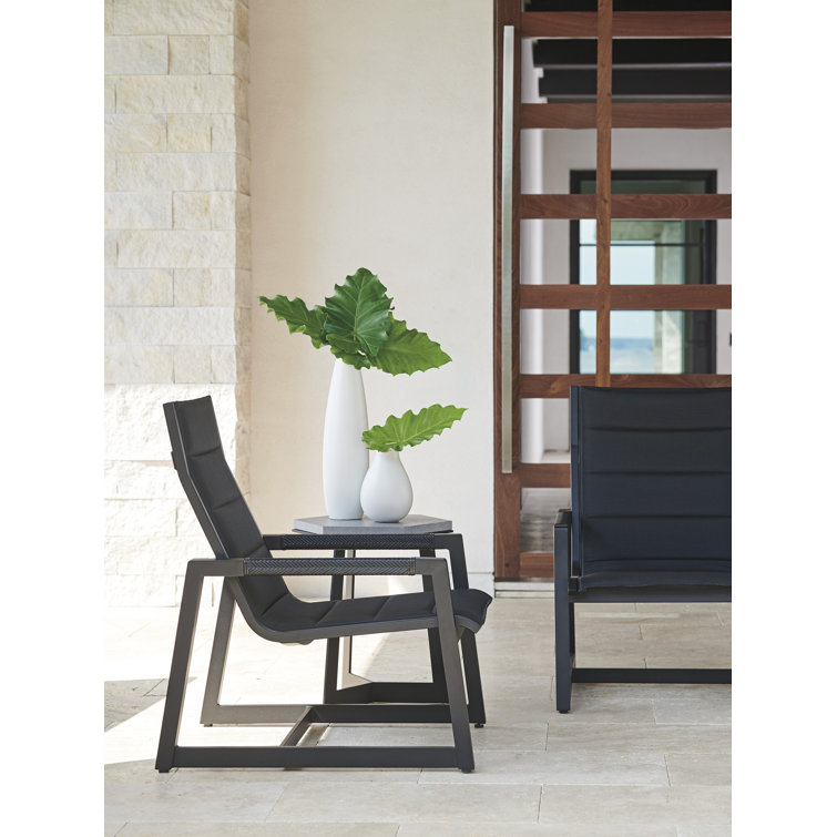Black Aluminum Transitional Arm Dining Chair