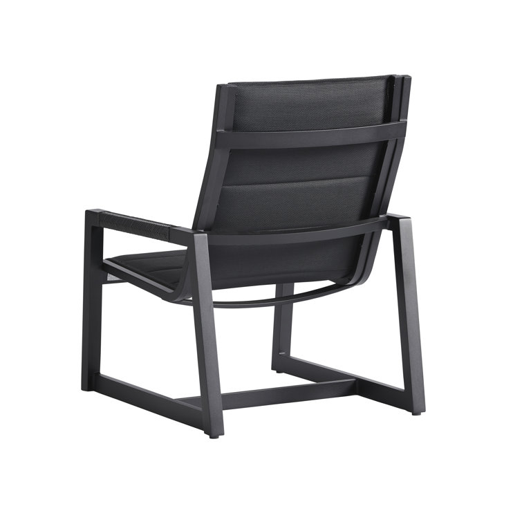 Black Aluminum Transitional Arm Dining Chair