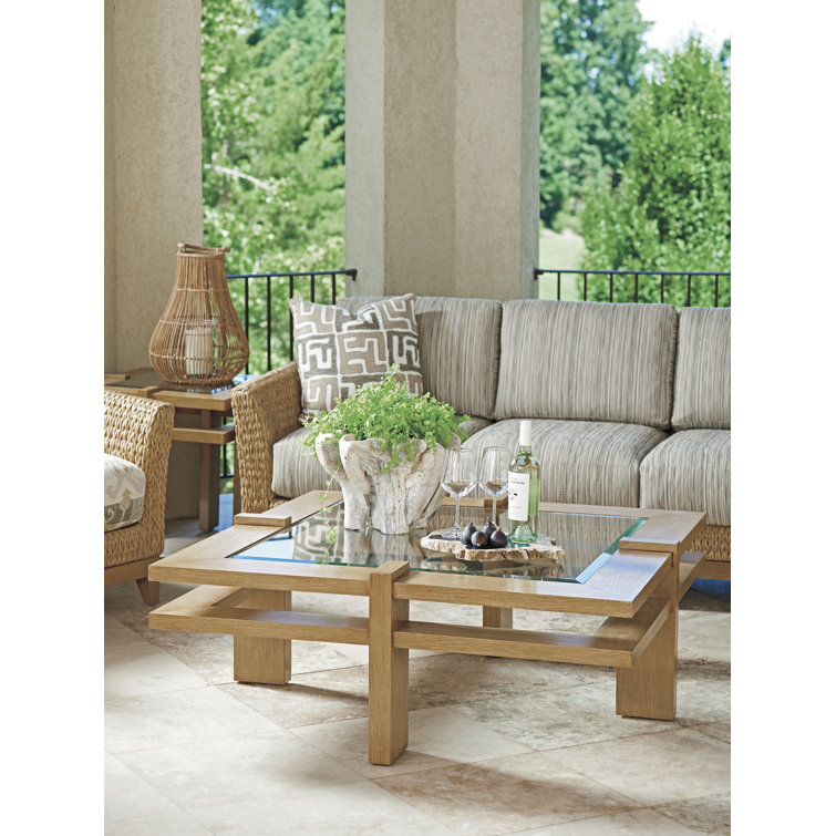 Los Altos Valley View 47'' Square Beveled Glass Cocktail Table