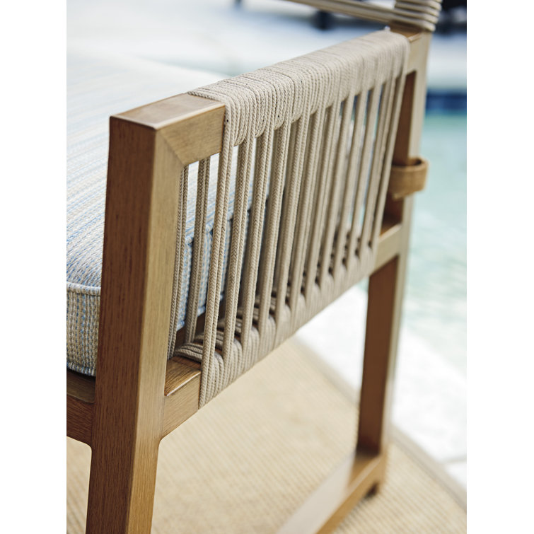 St. Tropez Contemporary Teak-Finish Arm Dining Chair