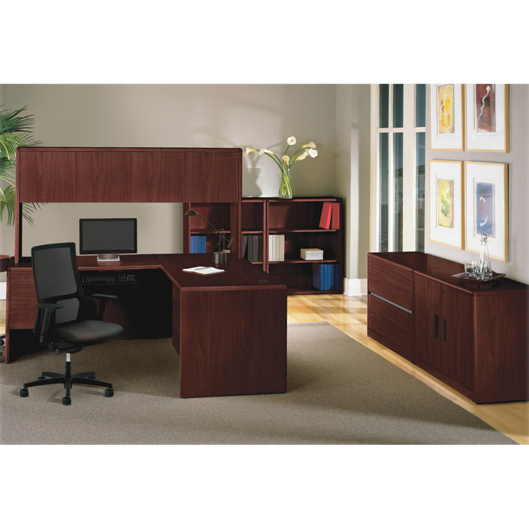 Elegant Mahogany Laminate 48"x24" Desk Return with Lockable Drawers