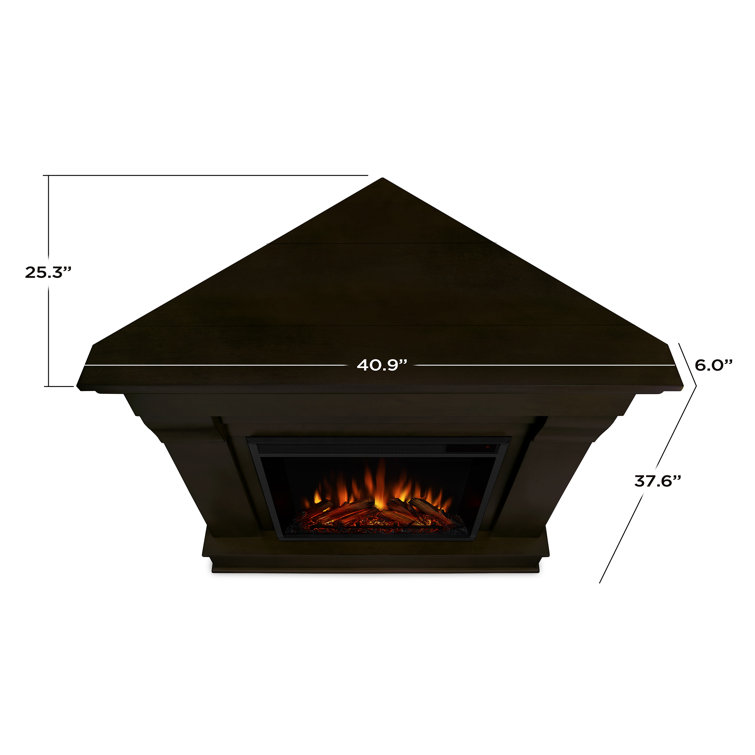Dark Walnut Free-standing Electric Fireplace with Mantel