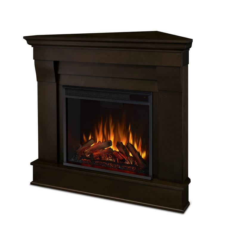 Dark Walnut Free-standing Electric Fireplace with Mantel