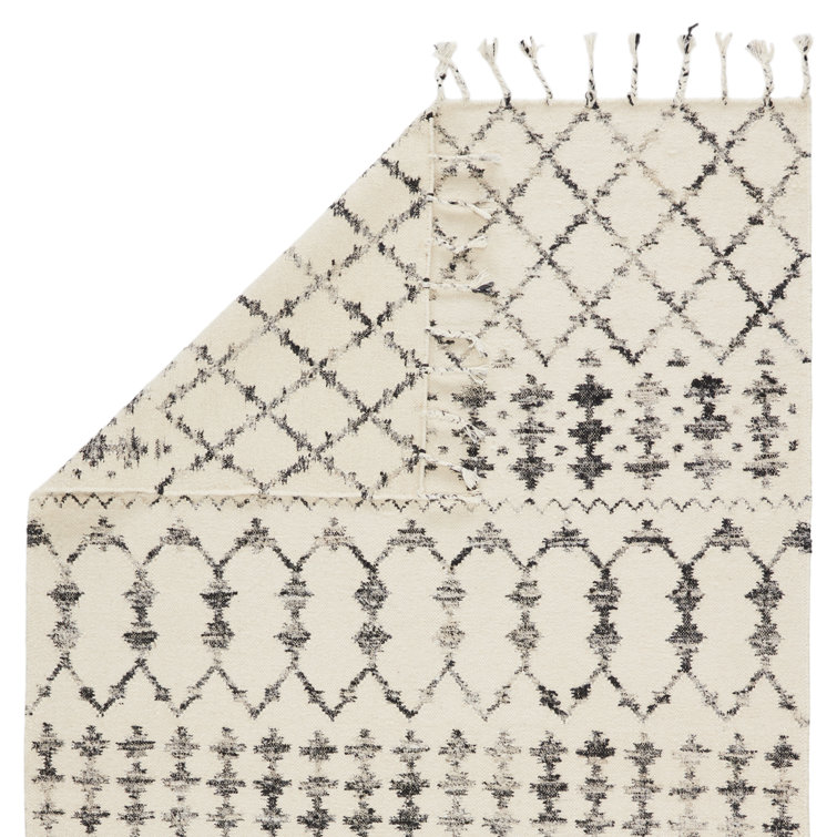 Adair Riot Gray Wool Silk Trellis Handmade Rug 5' x 8'