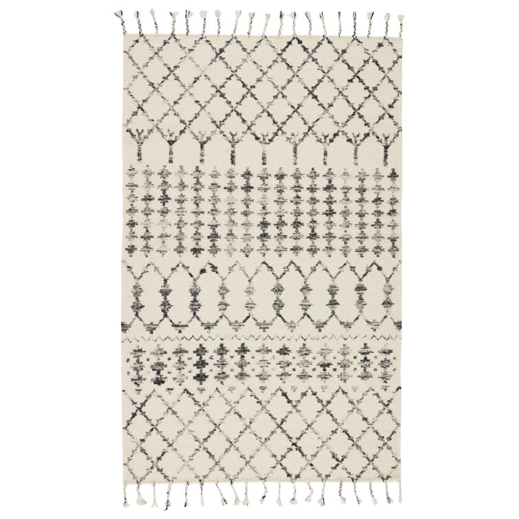 Adair Riot Gray Wool Silk Trellis Handmade Rug 5' x 8'