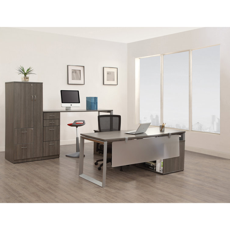 Charcoal Laminate Lockable 4-Drawer Mobile Pedestal