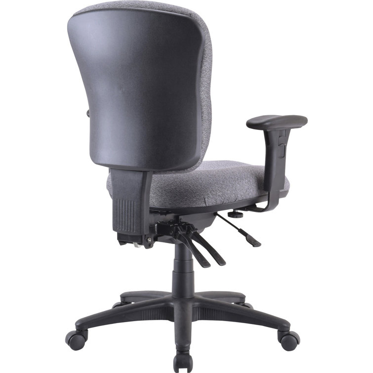Gray Adjustable Swivel Task Chair with Plastic Frame