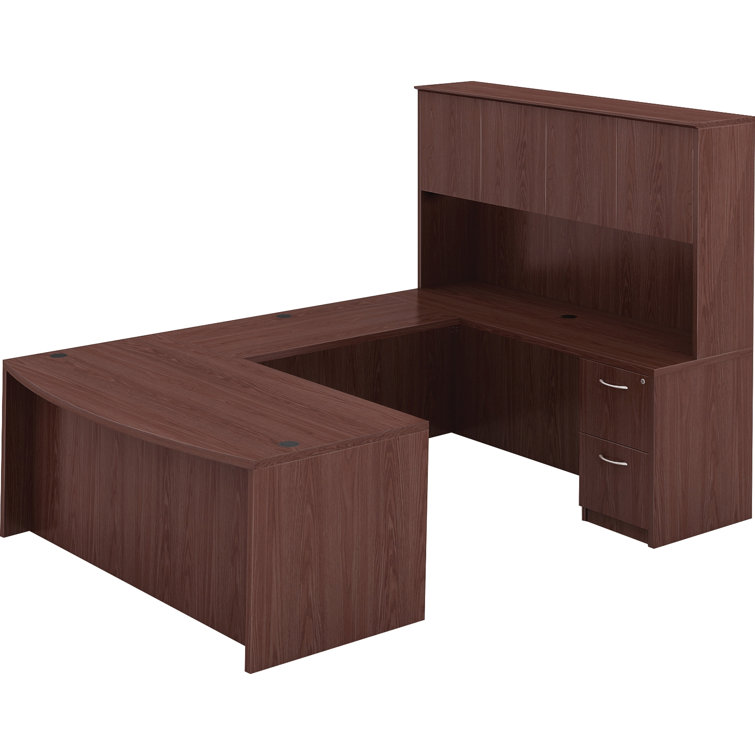 Mahogany Bowfront Desk Shell with PVC Edges