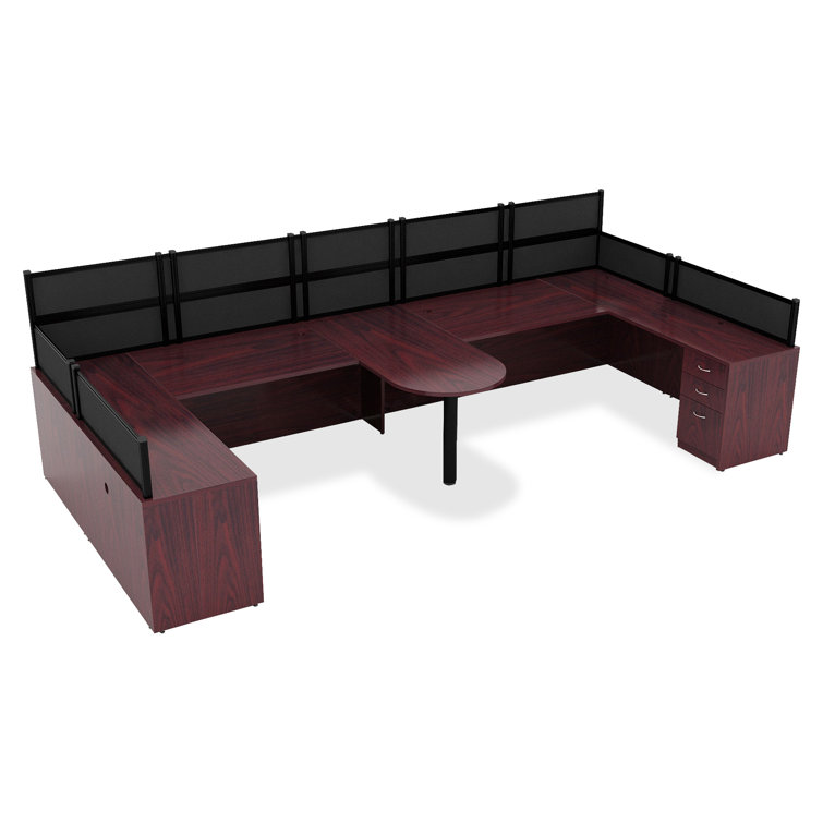 Mahogany Bowfront Desk Shell with PVC Edges