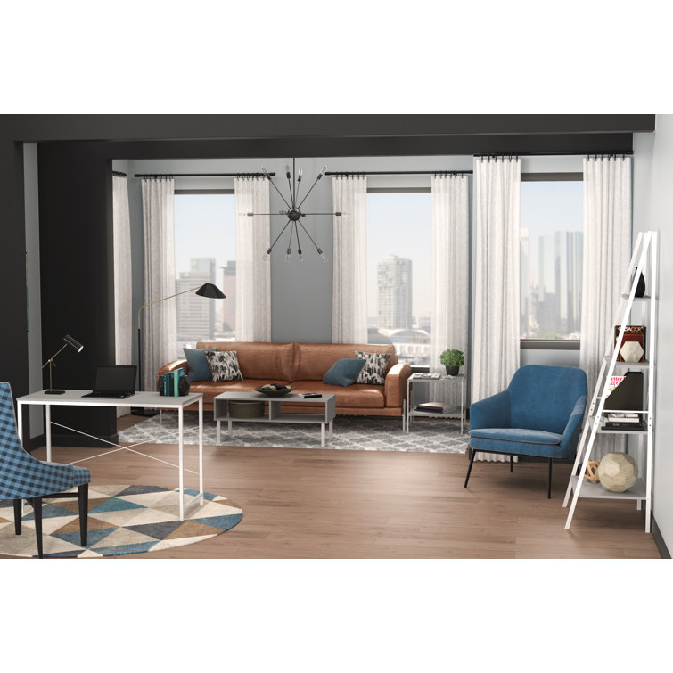 Modern Smoky Taupe Wood Writing Desk 43''