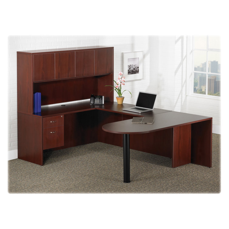 Mahogany Bowfront Desk Shell with PVC Edges