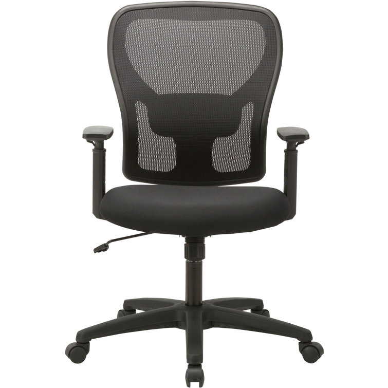 Adjustable Mid-Back Black Mesh Task Chair with Swivel