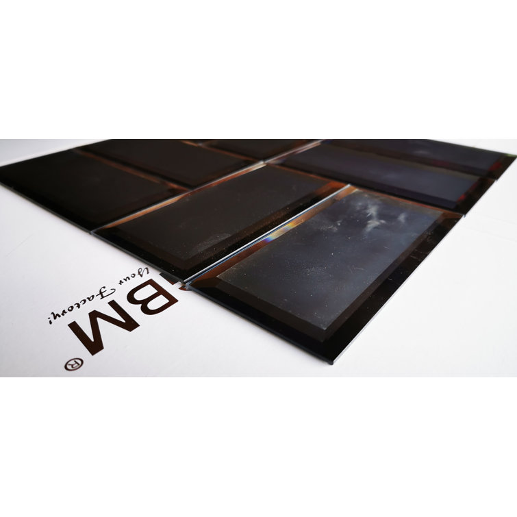 Graphite Blue 3x6 Matte Glass Beveled Subway Tile