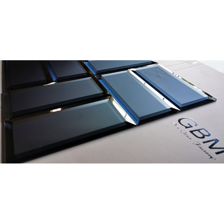 Graphite Blue 3x6 Matte Glass Beveled Subway Tile