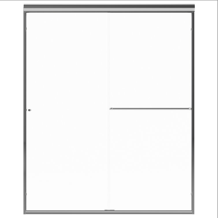 Eurolite 58" Frameless Sliding Shower Door with Chrome Finish