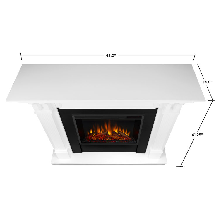 Ashley 48" White Electric Fireplace with Mantel