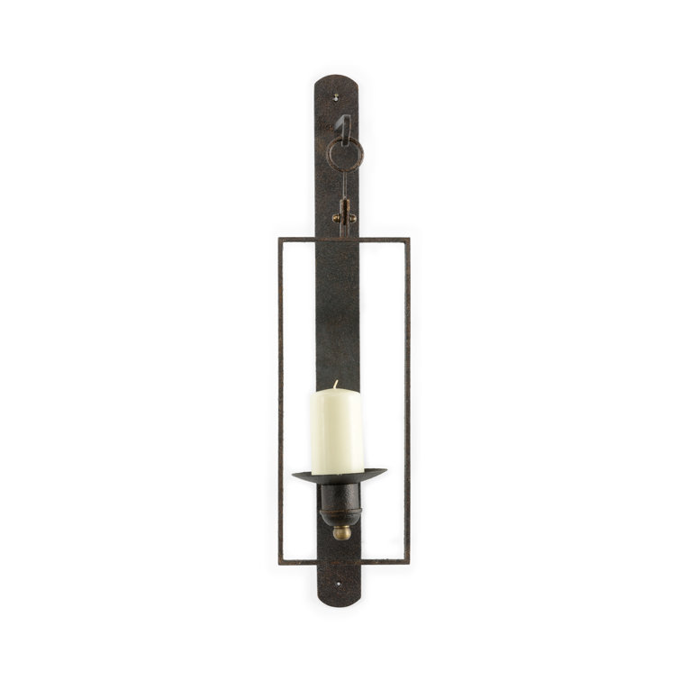 Bronze Wall Sconce with Rectangular Glass Panel