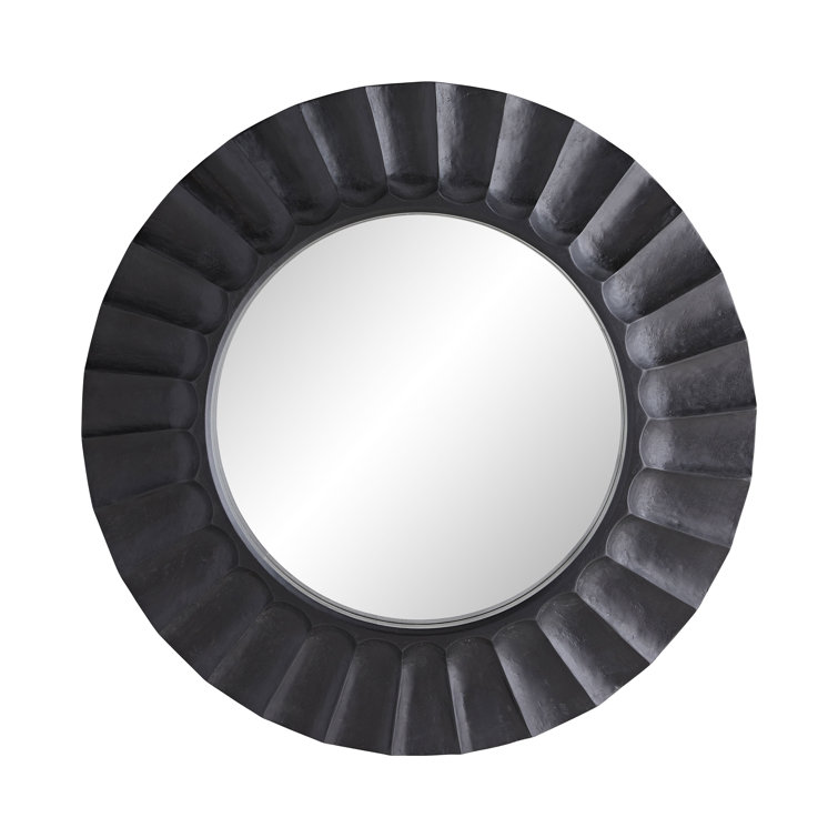 Blake Rectangular Black Carved Wood Wall Mirror