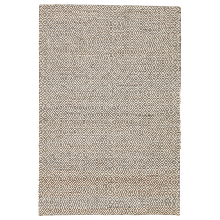 Transitional Diamond Elegance 8' x 10' Gray Wool & Jute Area Rug