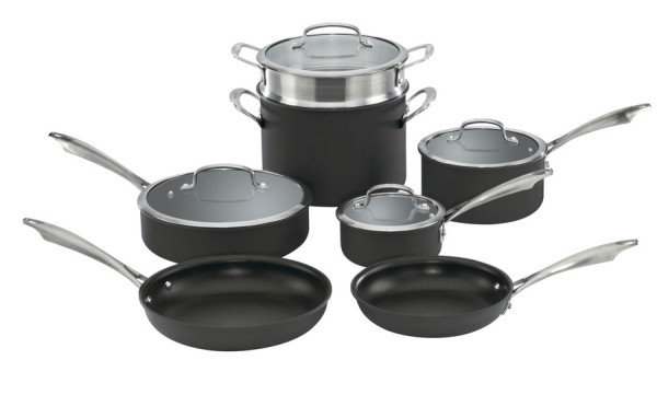 Cuisinart 11-Piece Black Nonstick Aluminum Cookware Set