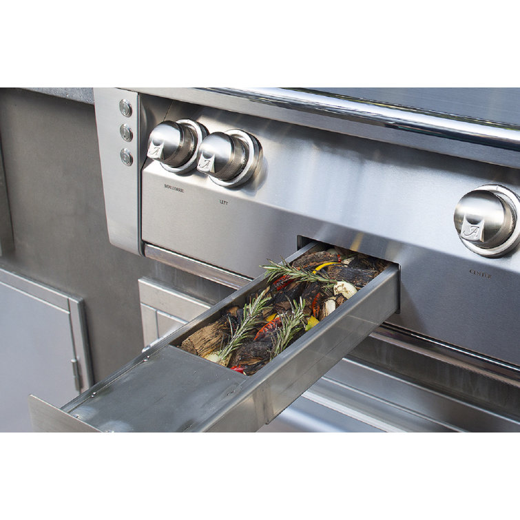 42" Stainless Steel Natural Gas Grill with Rotisserie and Smoker