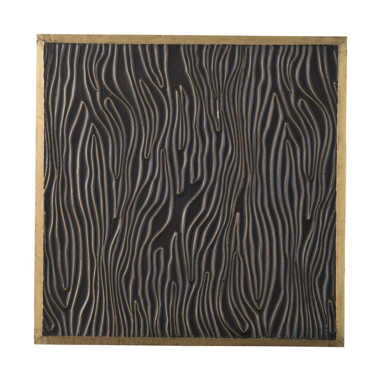24" Square Bronze and Brass Abstract Forest Wall Panel