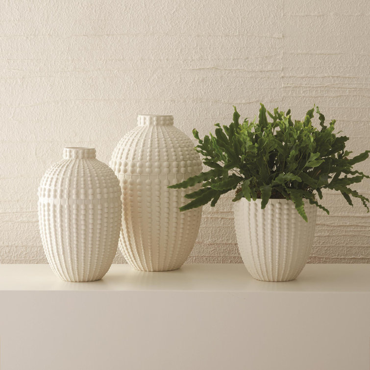 Rustic White Nail Head Decorative Wood Table Vase