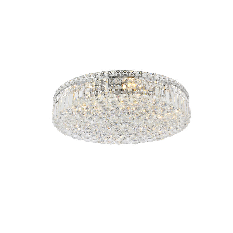 Corona 10" Chrome Crystal Flush Mount Light