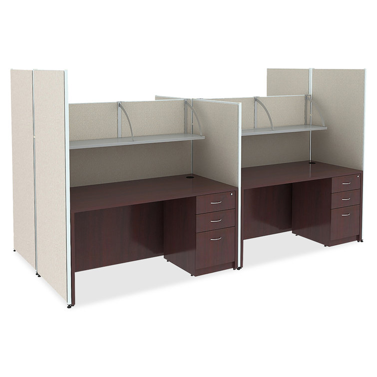 Mahogany Bowfront Desk Shell with PVC Edges