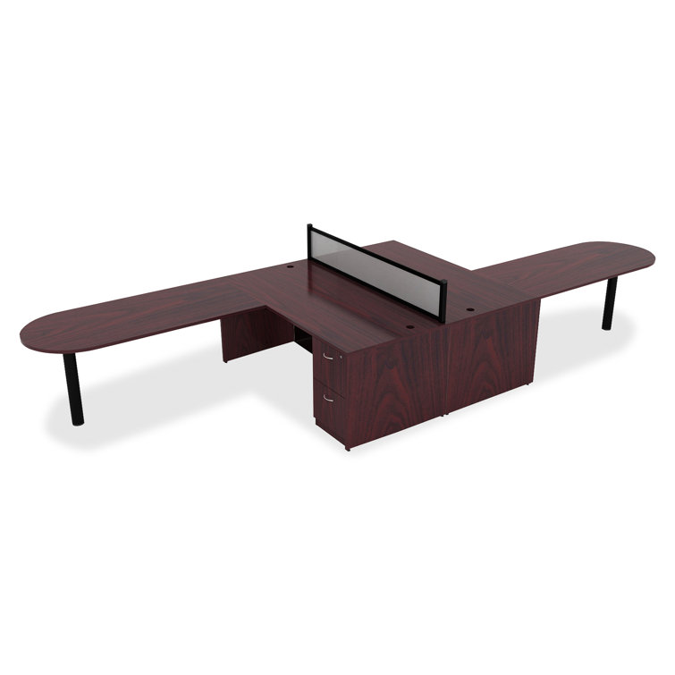 Mahogany Bowfront Desk Shell with PVC Edges