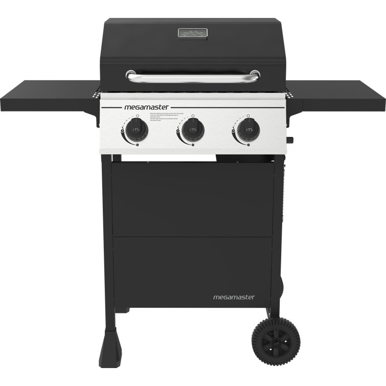 Megamaster 3-Burner Black and Silver Propane Gas Grill