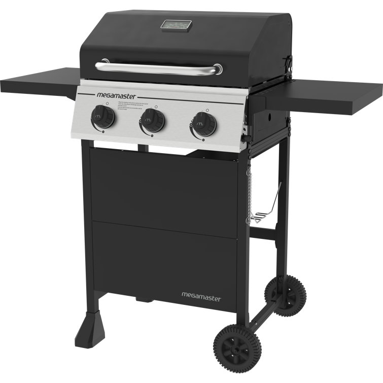 Megamaster 3-Burner Black and Silver Propane Gas Grill