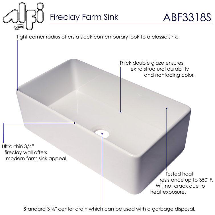 White Fireclay 36" Farmhouse Drop-in Kitchen Sink