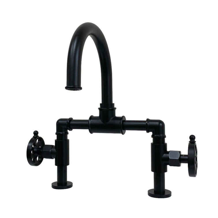 Belknap 12.5" Chrome Industrial Bridge Bathroom Faucet