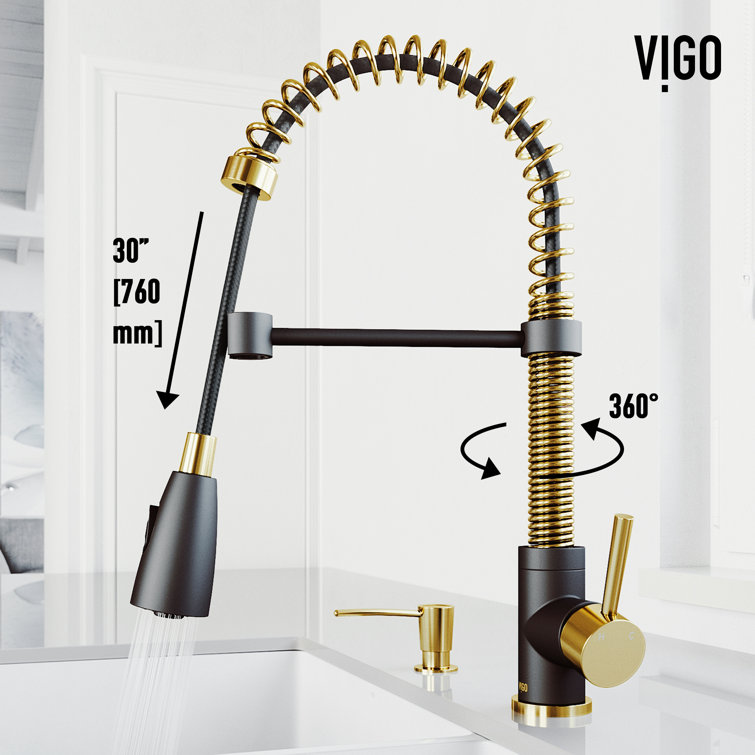 Brant Stainless Steel Pull-Down Kitchen Faucet with Soap Dispenser