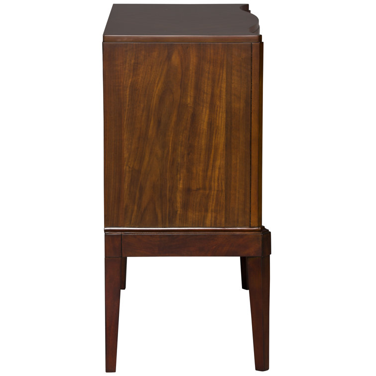 Venezia Brown Birch Wood Accent Chest with Antique Brass Hardware