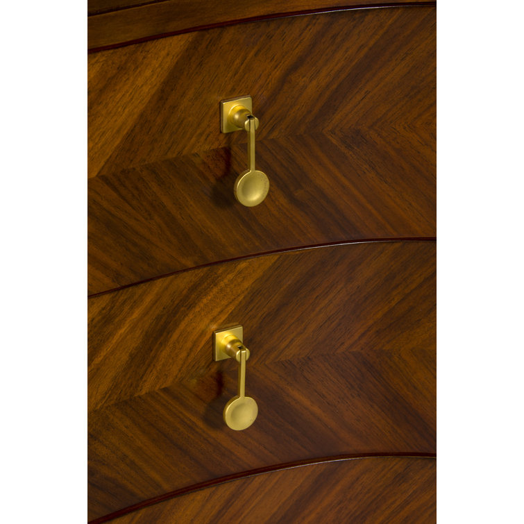 Venezia Brown Birch Wood Accent Chest with Antique Brass Hardware