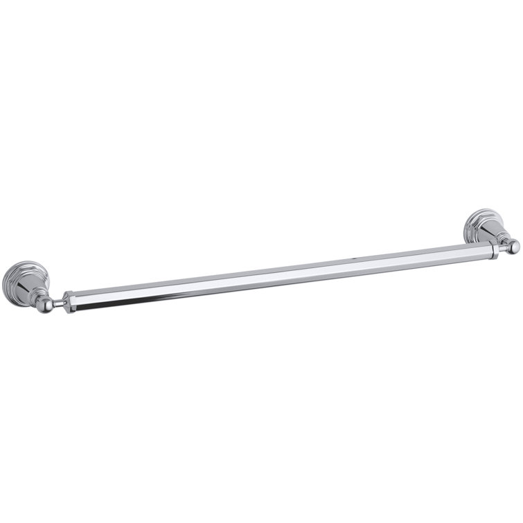 Polished Chrome 24-Inch Wall Mounted Towel Bar