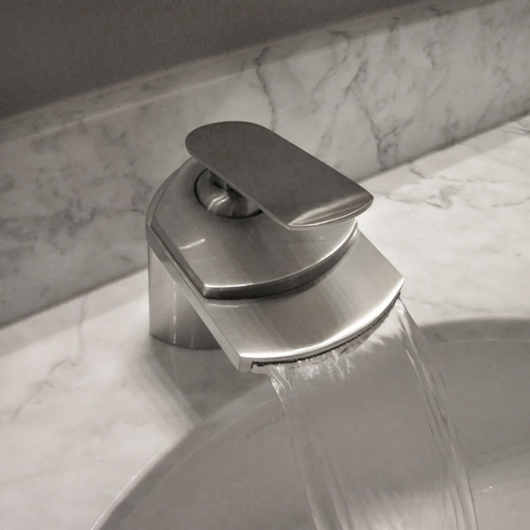 Brushed Nickel Single-Handle Waterfall Bathroom Faucet